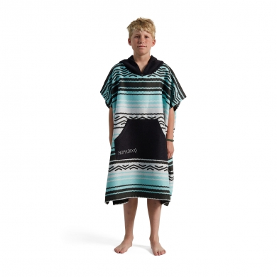 Nomadix Poncho Baja mit Kapuze (weich, schnelltrocknend, kein haften von Sand/ Tierhaaren) blau 89x79cm Kinder